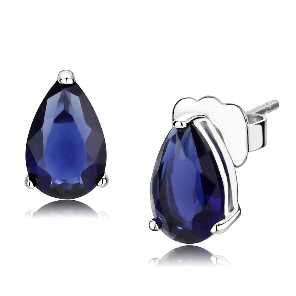 Rhodium 925 Sterling Silver Earrings with AAA Grade CZ in Clear
