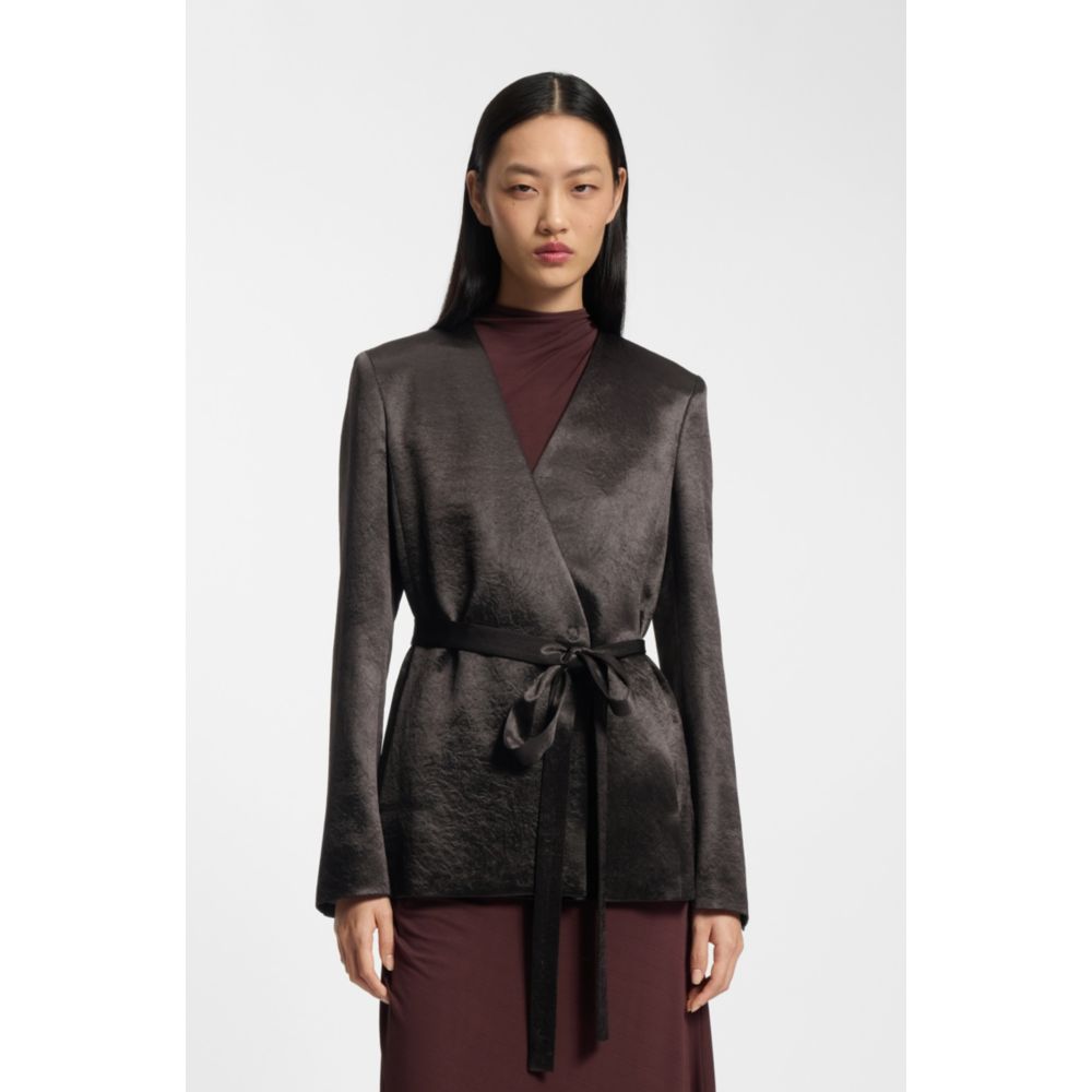 Slim-fit blazer in lustrous twill