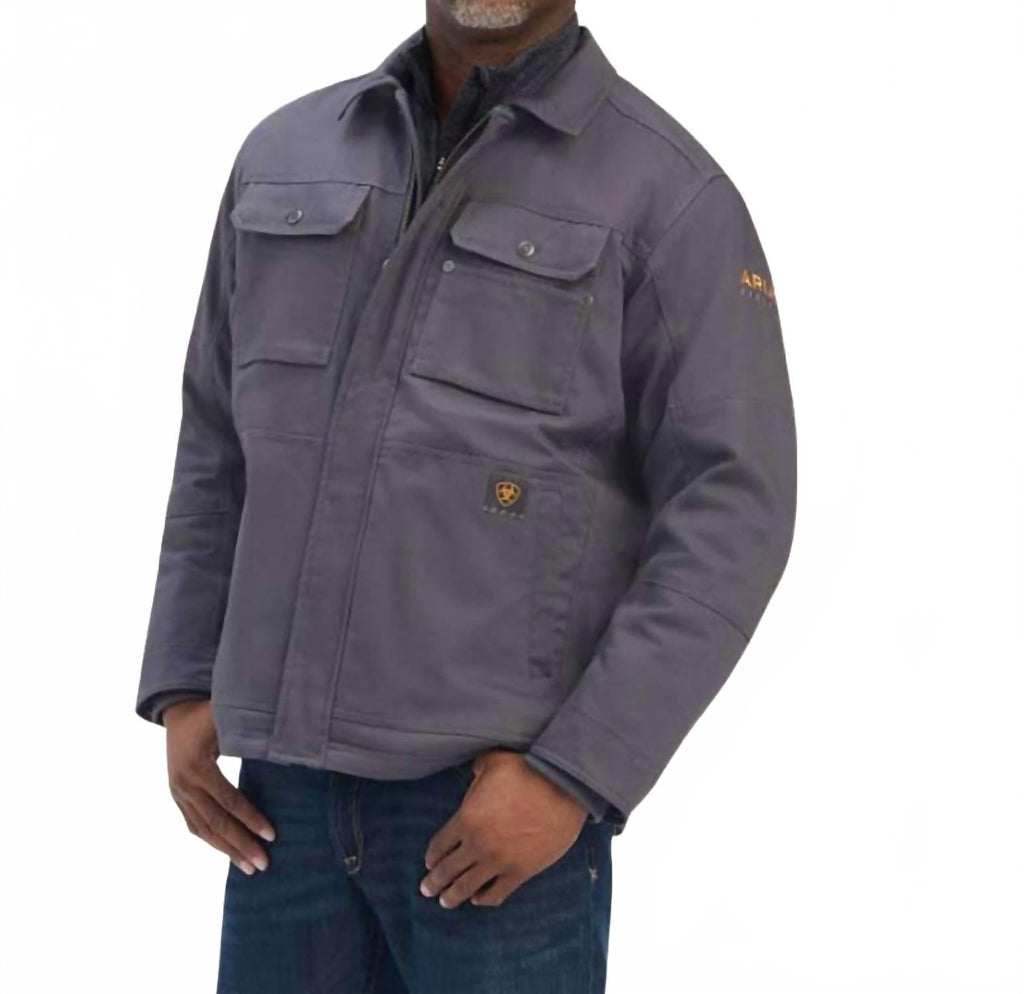 Men's Dura Canvas Sherpa Lined Coat In Grey