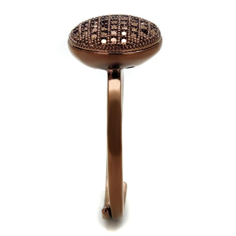 IP Coffee light Brass Ring with AAA Grade CZ in Light Coffee