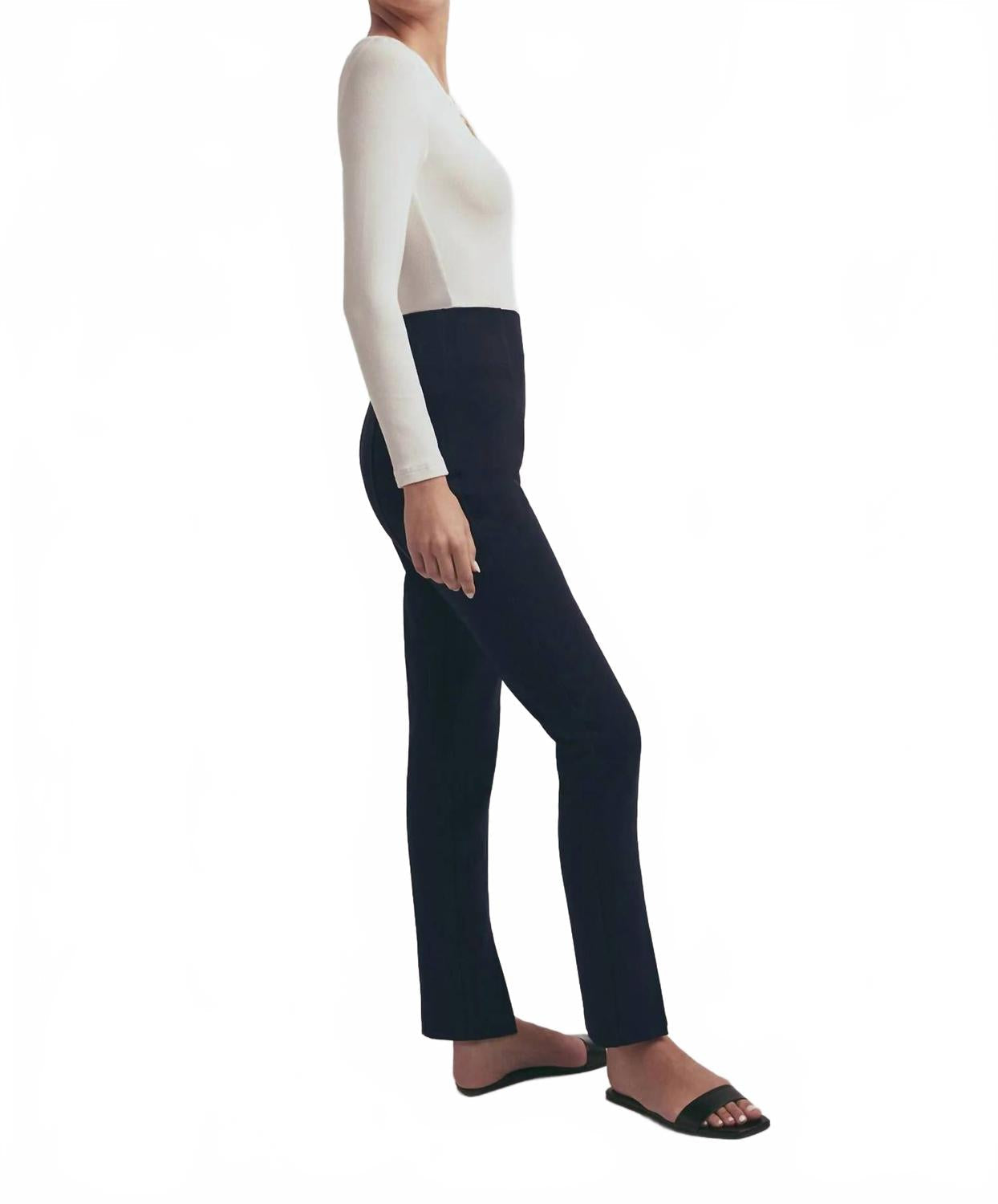 Henley Ribbed Long Sleeve Shirt In White