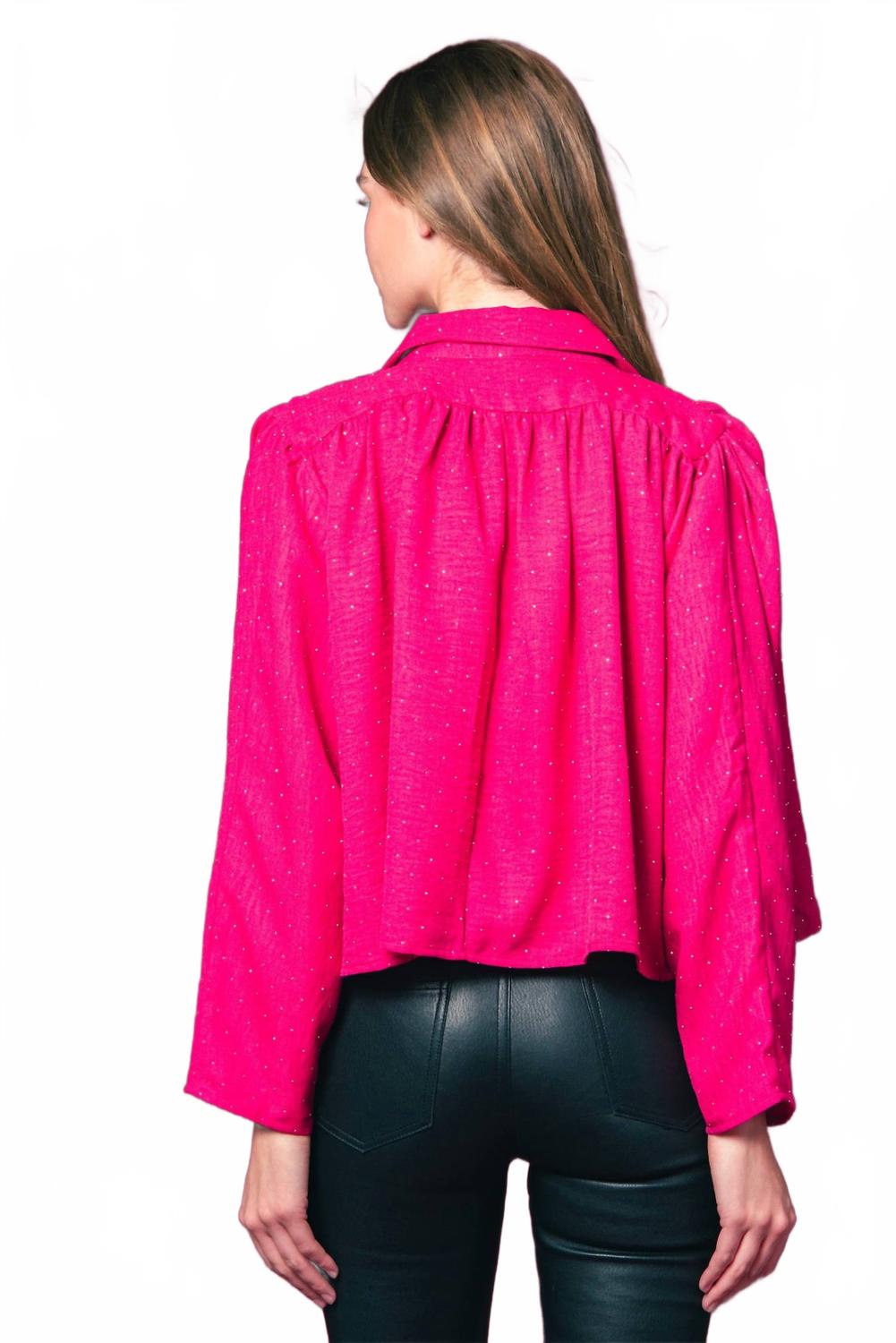 Long Sleeve Hayden Shirt In Hot Pink