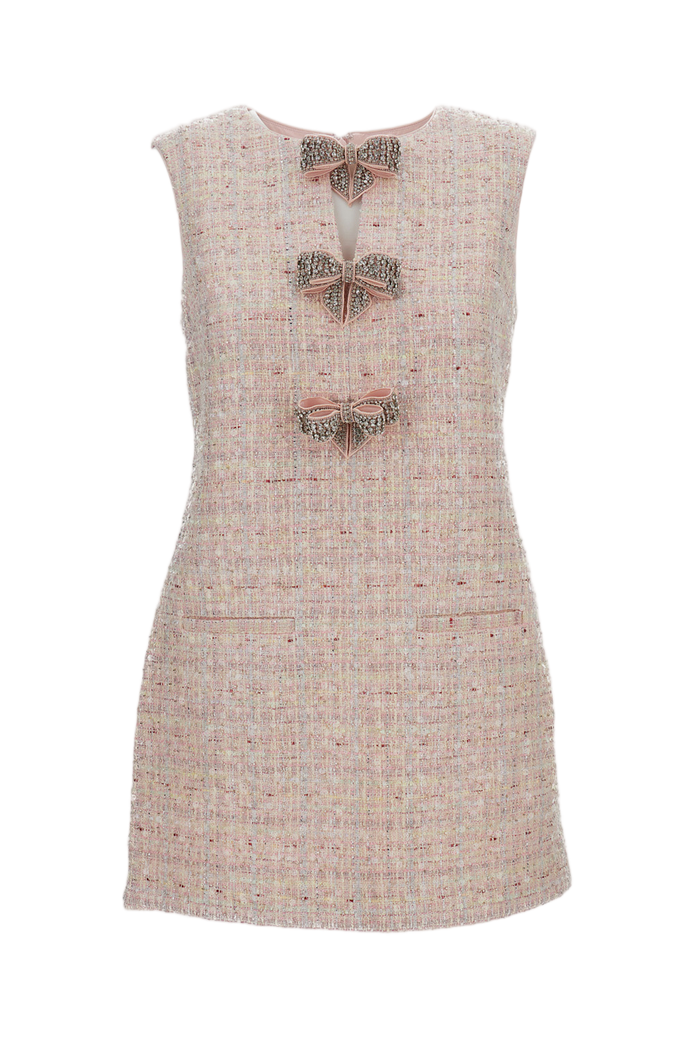 Sequin Boucle Bow Mini Dress