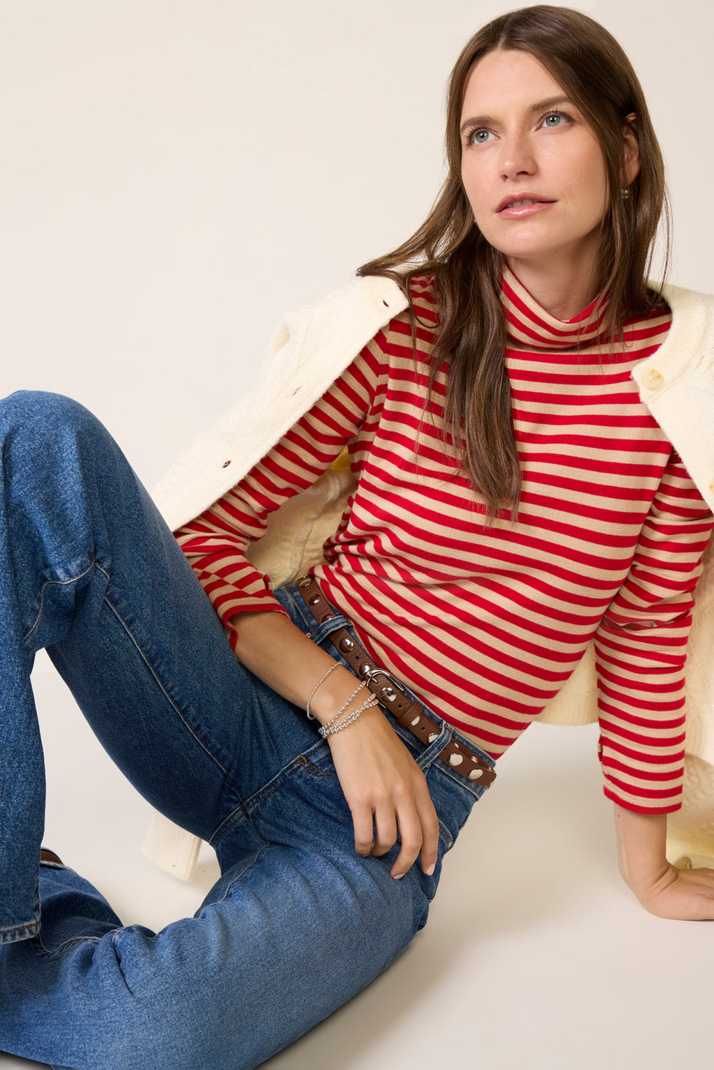 Women's Feather Cloud Layering Turtleneck Top