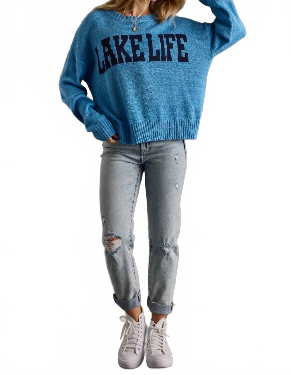 Lake Life Lightweight Sweater In Blue