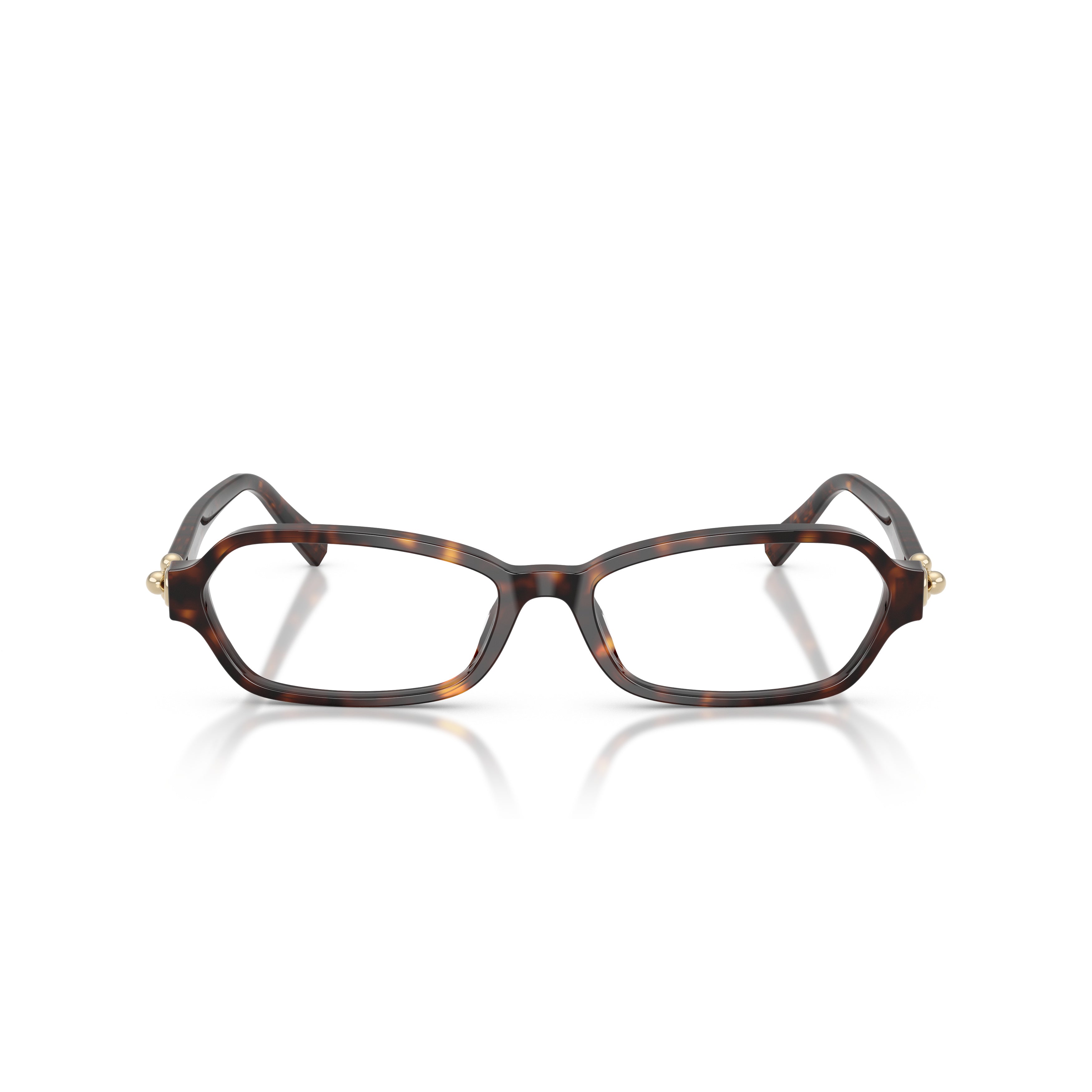 Rectangular Tortoiseshell Acetate Sunglasses With Gold Accents