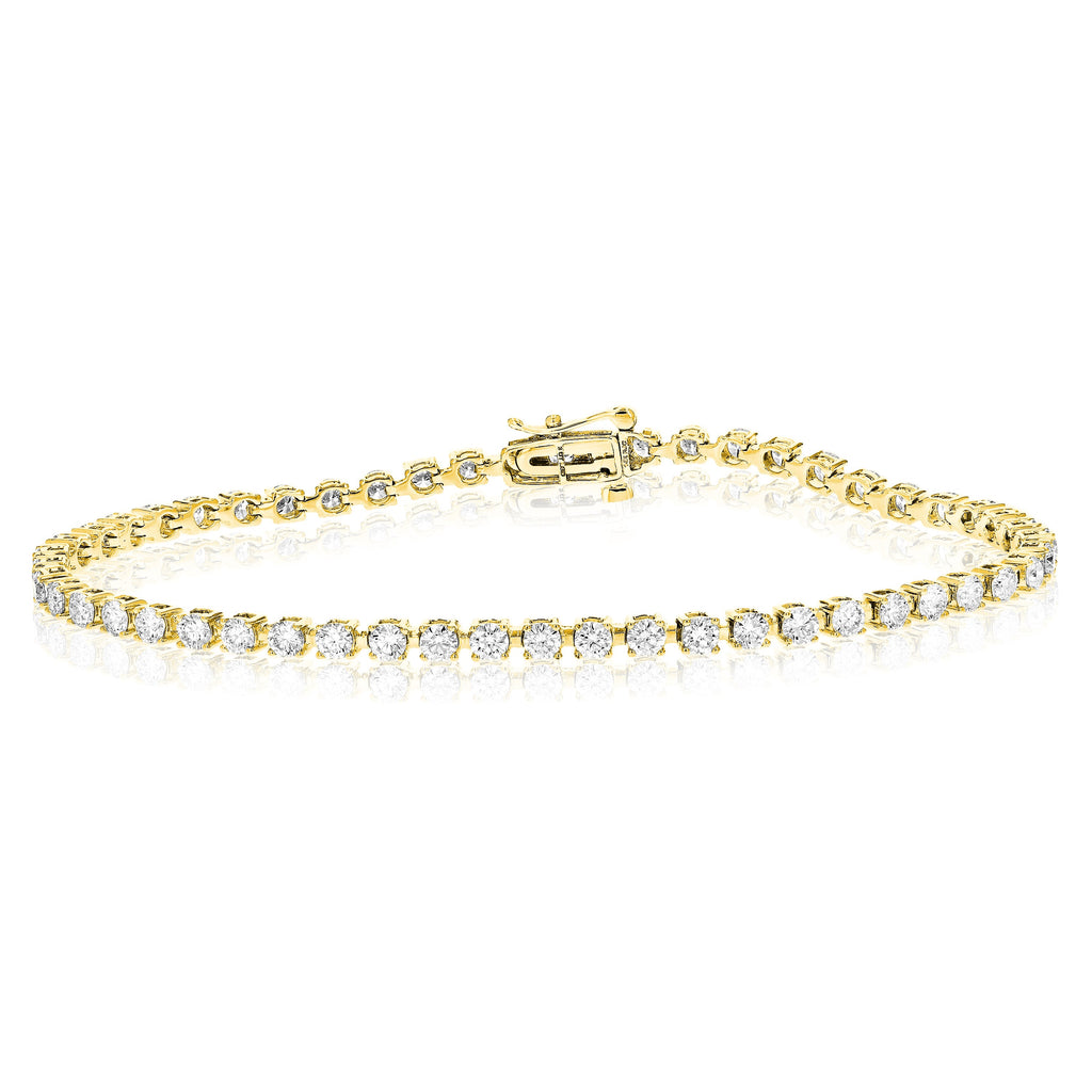 3 cttw Lab Grown Diamond Tennis Bracelet in 14K Gold For Women 6.5 Inch