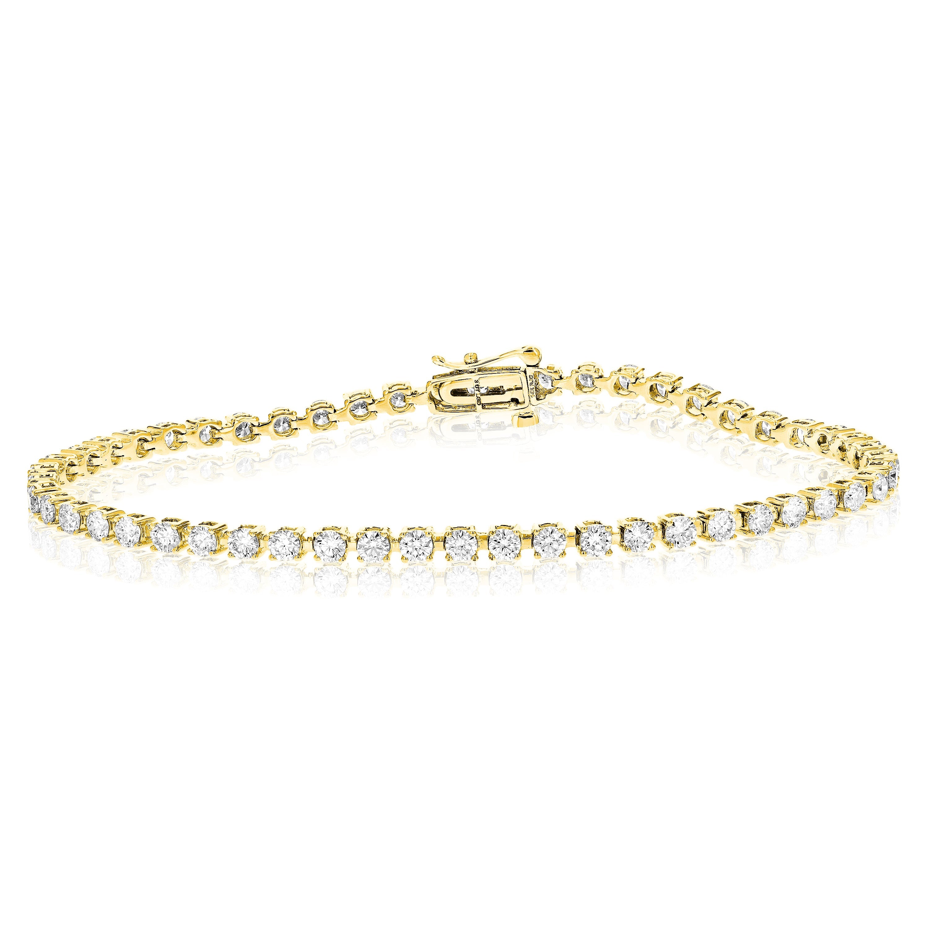 3 cttw Lab Grown Diamond Tennis Bracelet in 14K Gold For Women 6.5 Inch