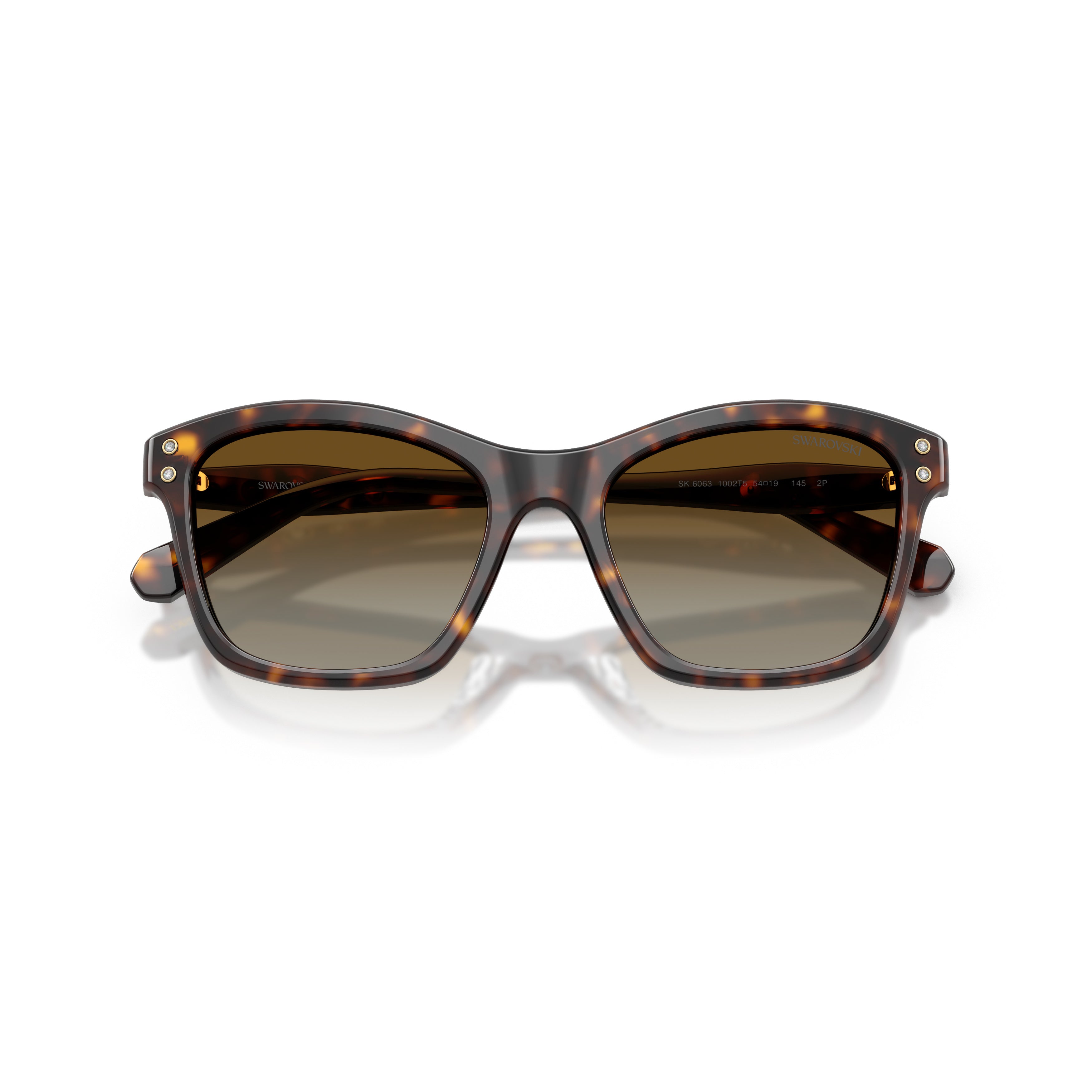 0Sk6063 Classic Tortoiseshell Acetate Sunglasses with Crystal Embellishments