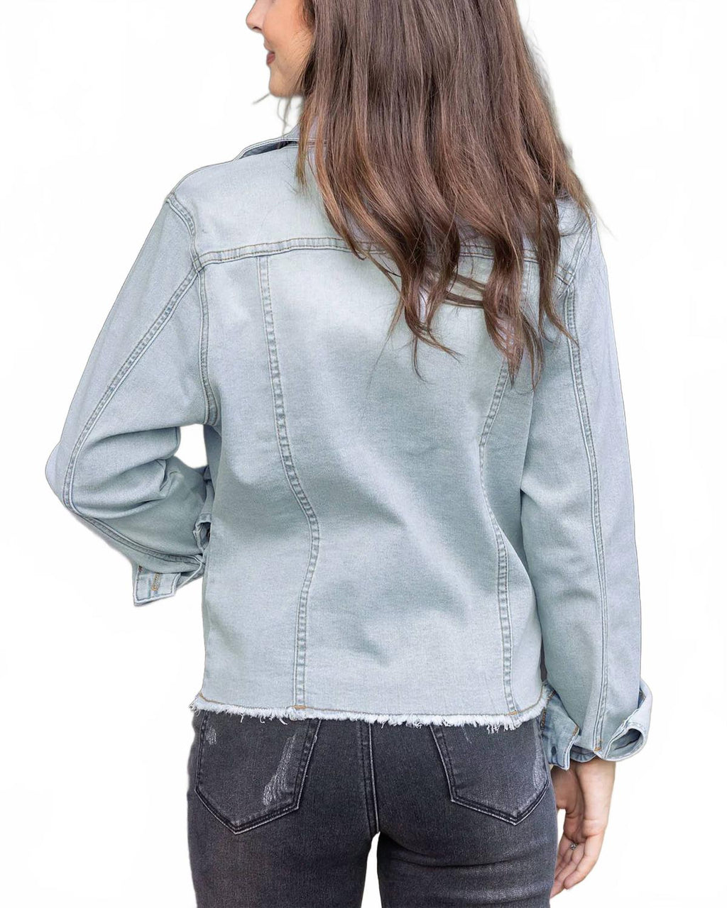 Lightwash Denim Jacket In Blue
