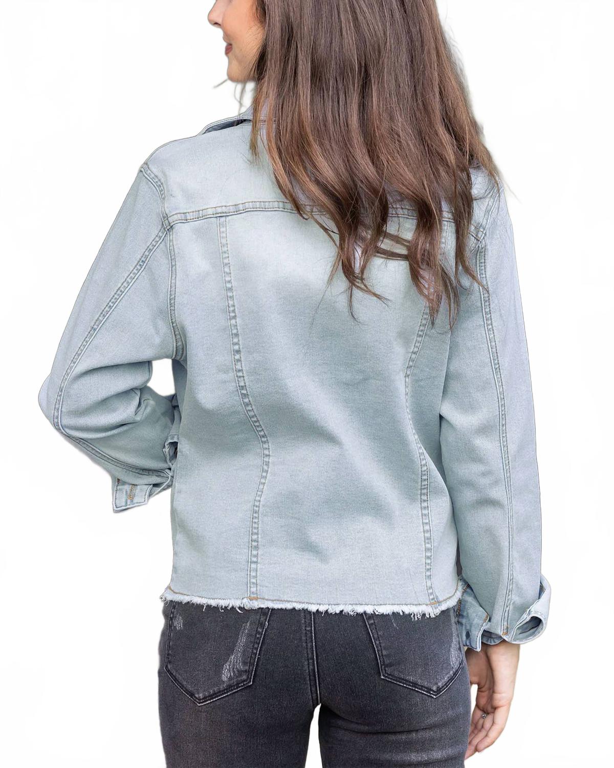 Lightwash Denim Jacket In Blue