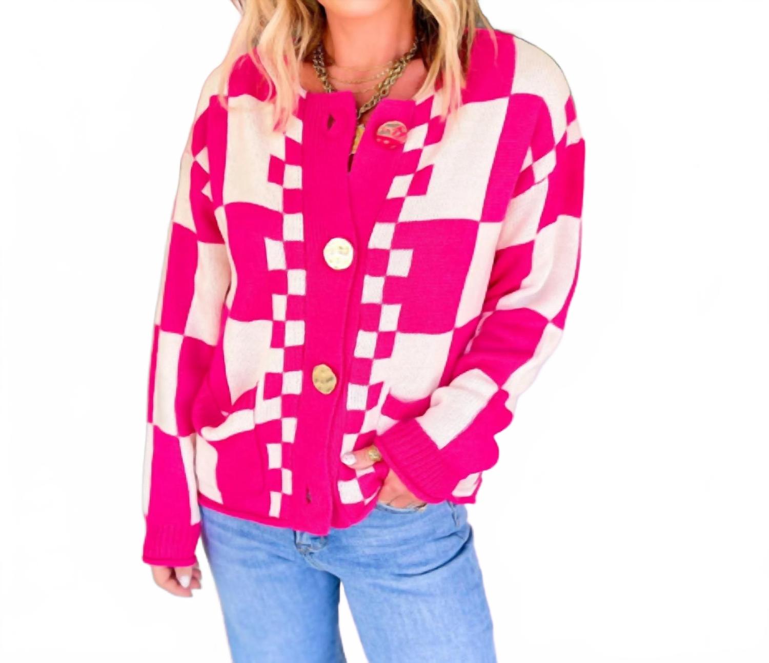 The Pop Quiz Cardigan In Pink