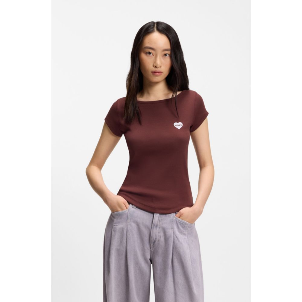 Stretch-cotton slim-fit T-shirt with artwork