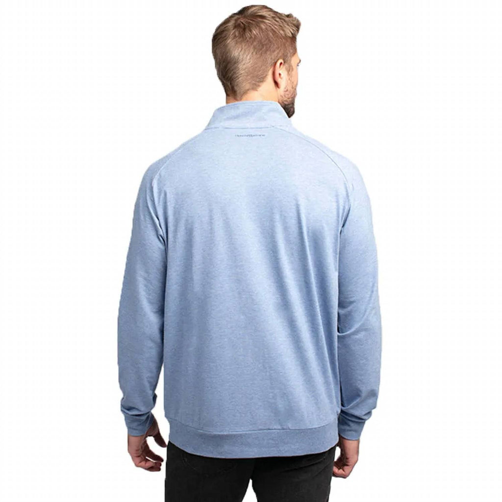 Men's Zachary 1/2 Zip Pullover In Heather Light Blue