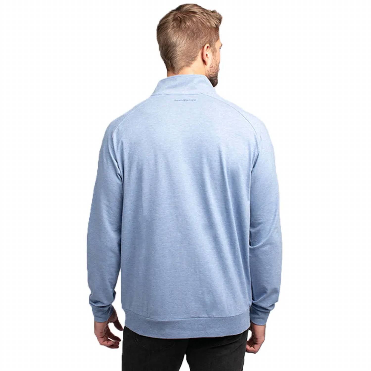Men's Zachary 1/2 Zip Pullover In Heather Light Blue