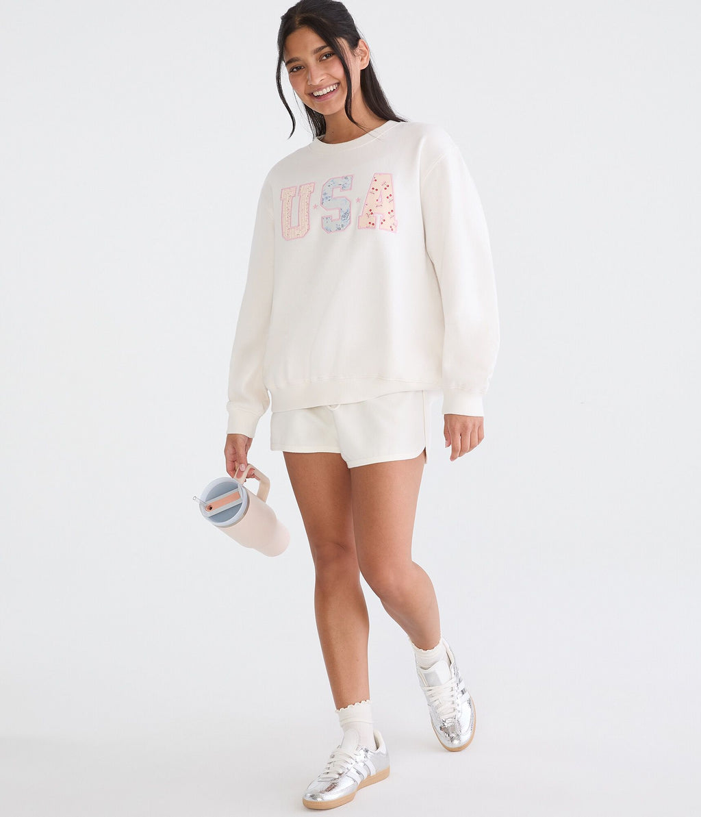Aeropostale Cloud Soft Usa Oversized Crew Sweatshirt