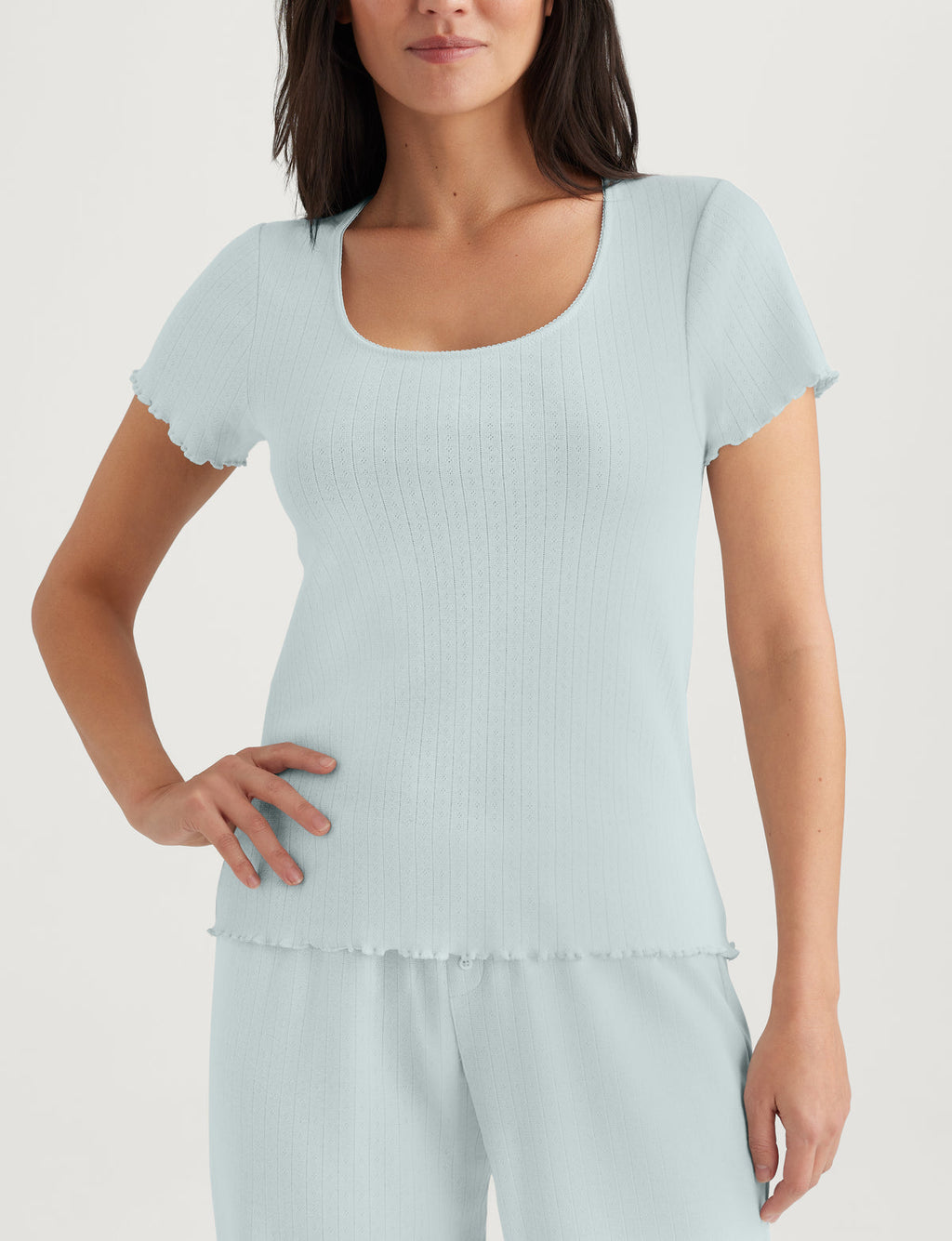 Women's Cotton Pointelle Rib T-Shirt