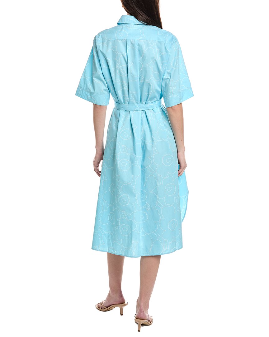 Marimekko Popliini Piirto Unikko Button Front Midi Dress