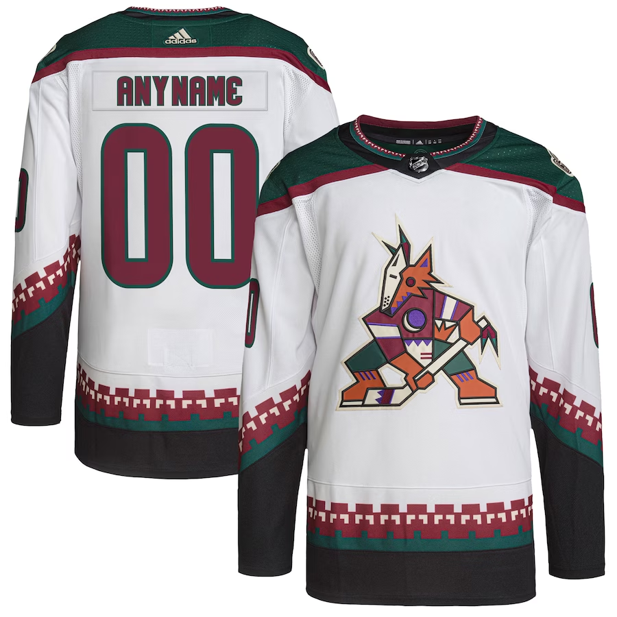 Men's Arizona Coyotes White Primegreen Authentic Pro Custom jersey