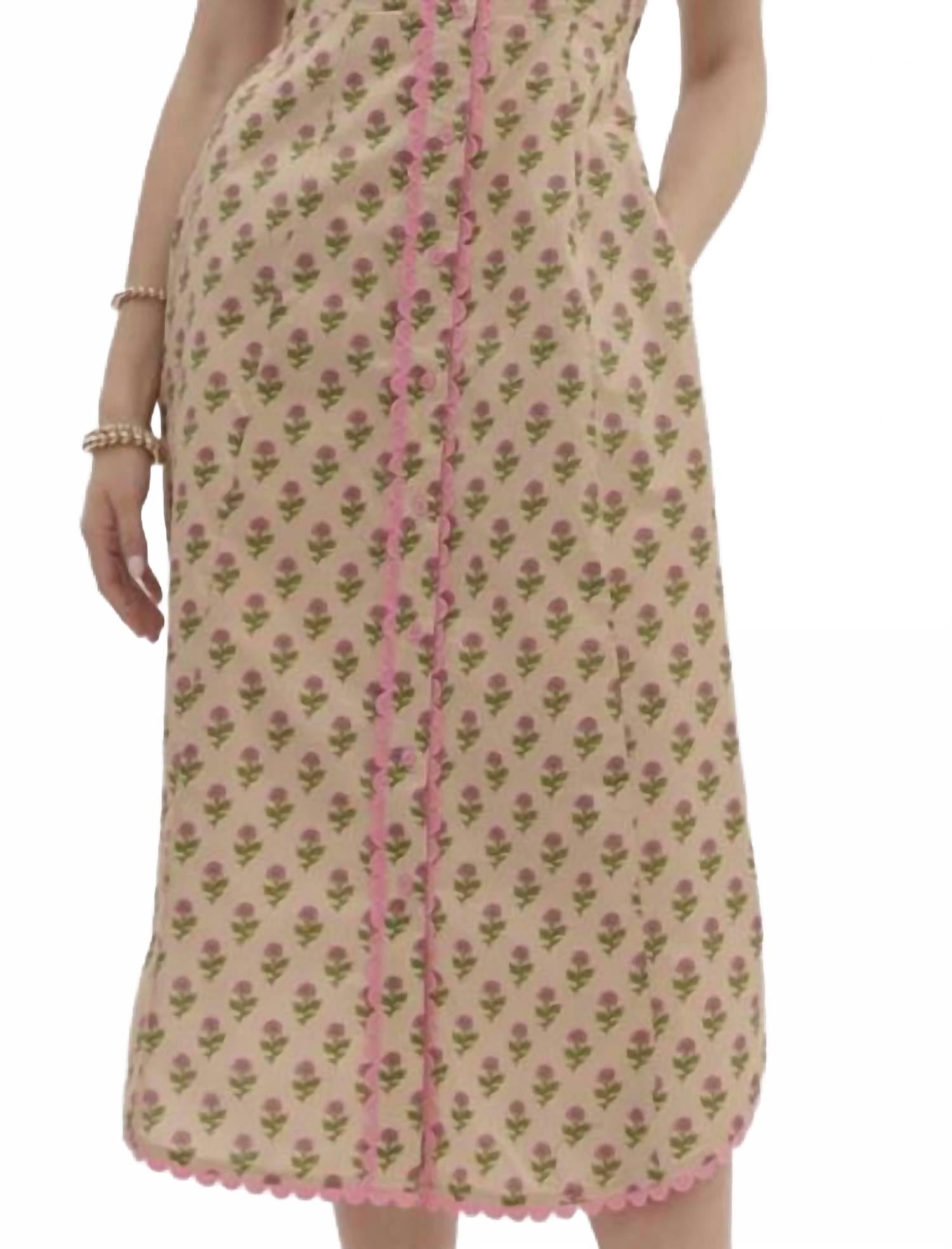 Floral Dress In Beige