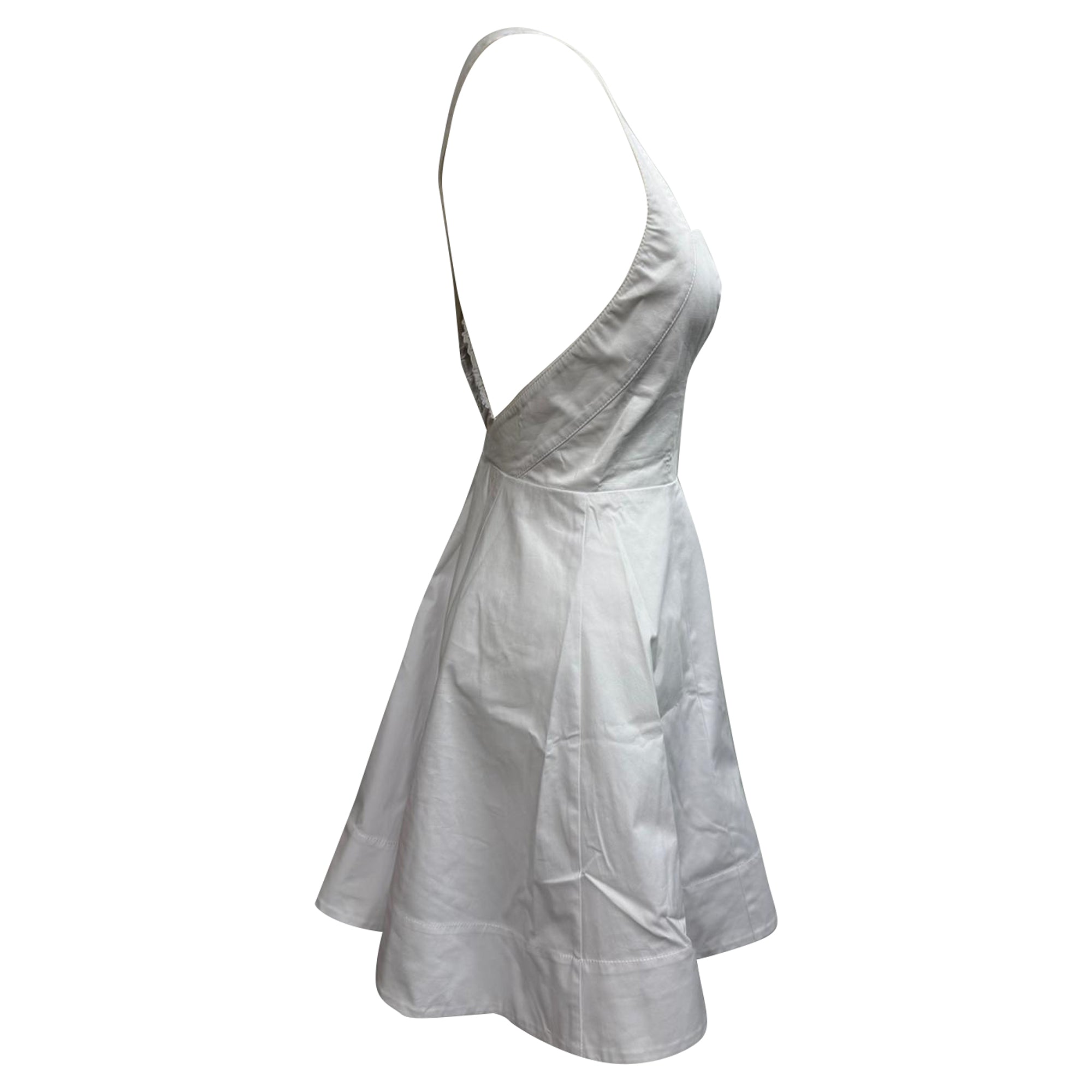 Staud Mini Teresa Dress in White Cotton