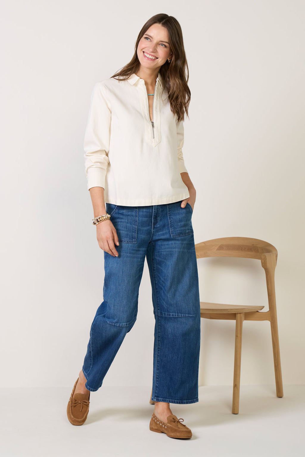 Women's Zip Front Pullover Top