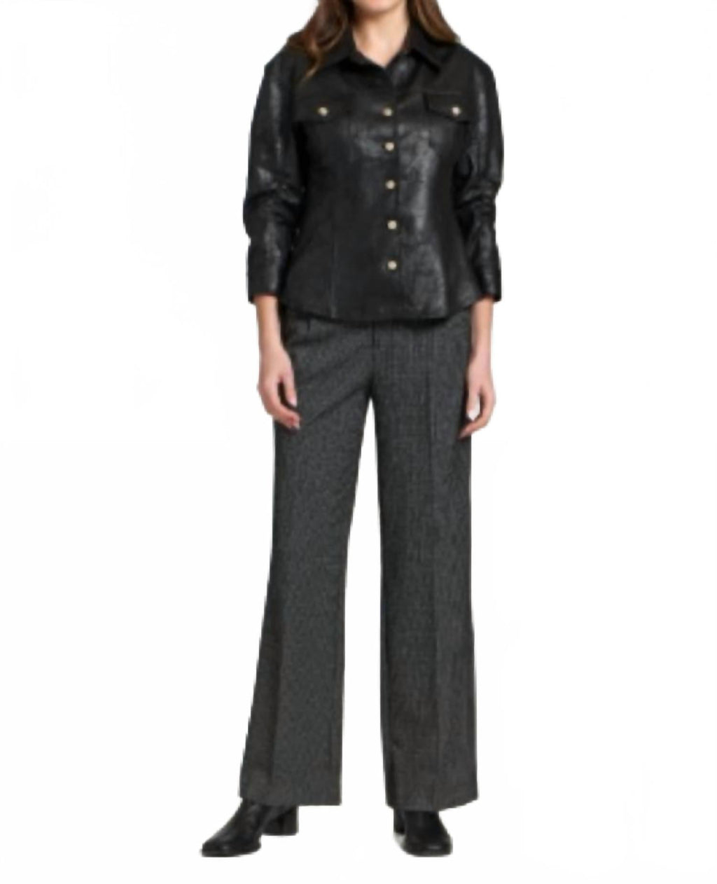 Vegan Leather Shirt In Black