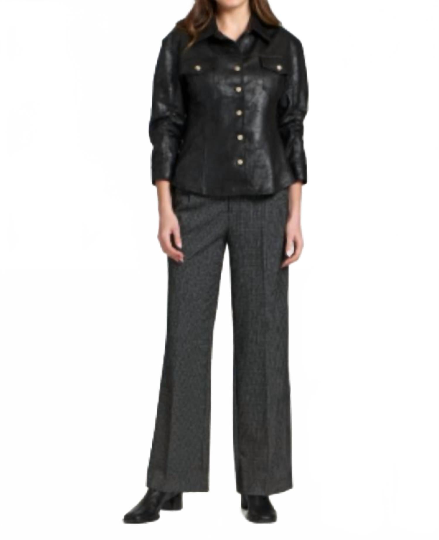 Vegan Leather Shirt In Black
