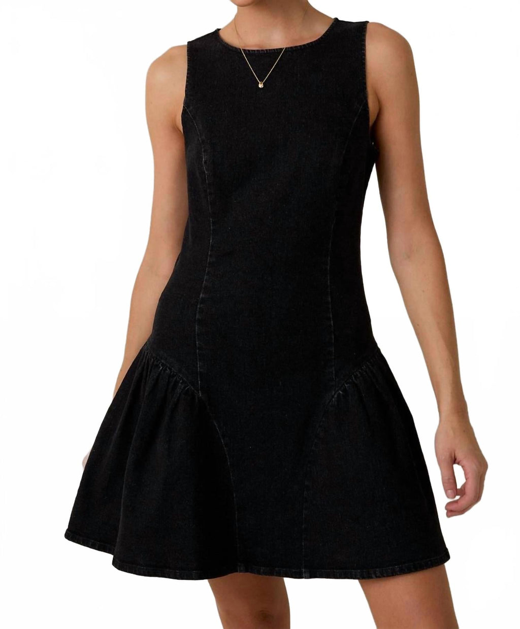 Waist Not Stretchy Mini Dress In Black