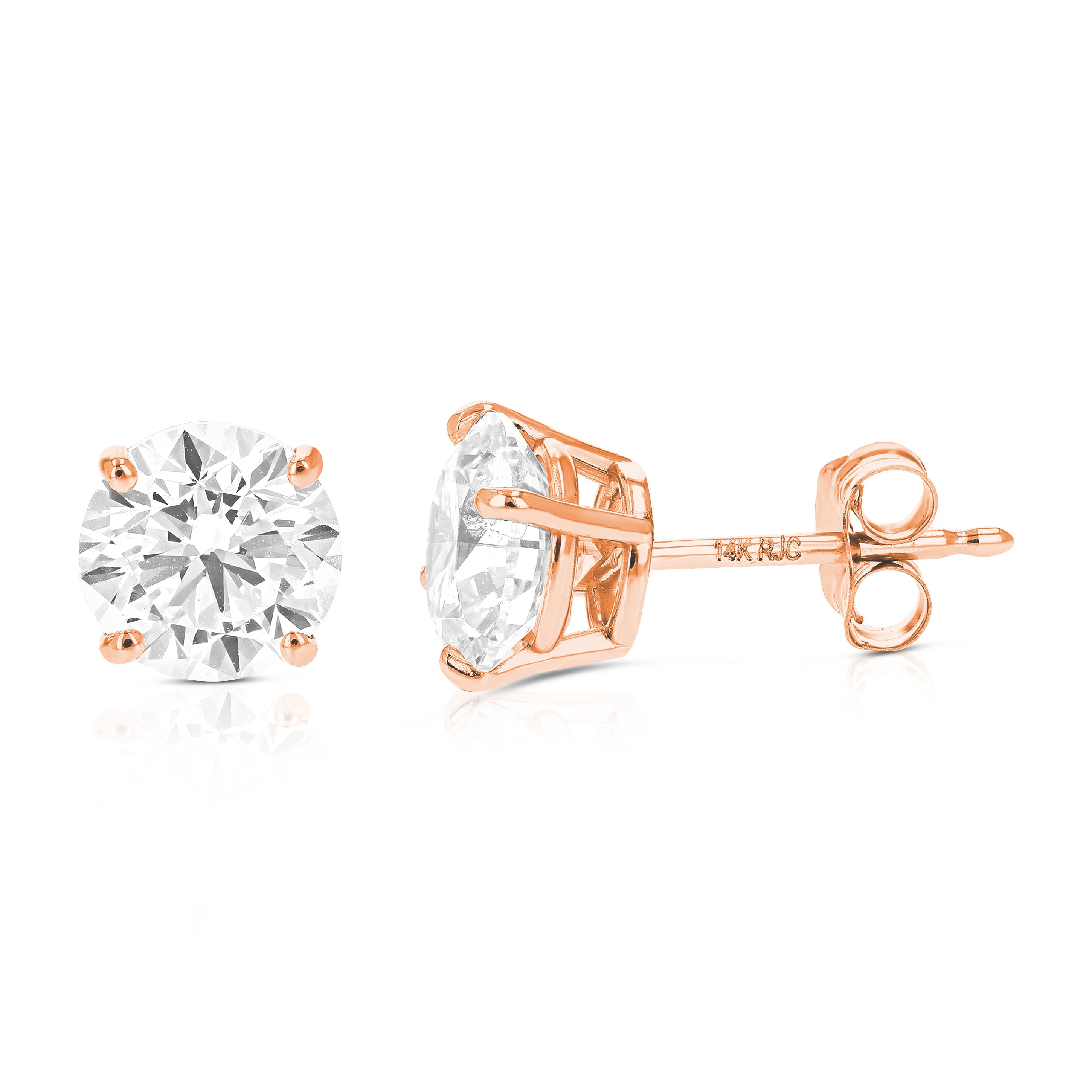 1.50 cttw Lab Grown Diamond Stud Earrings in 14K Gold With Push Backs For Women