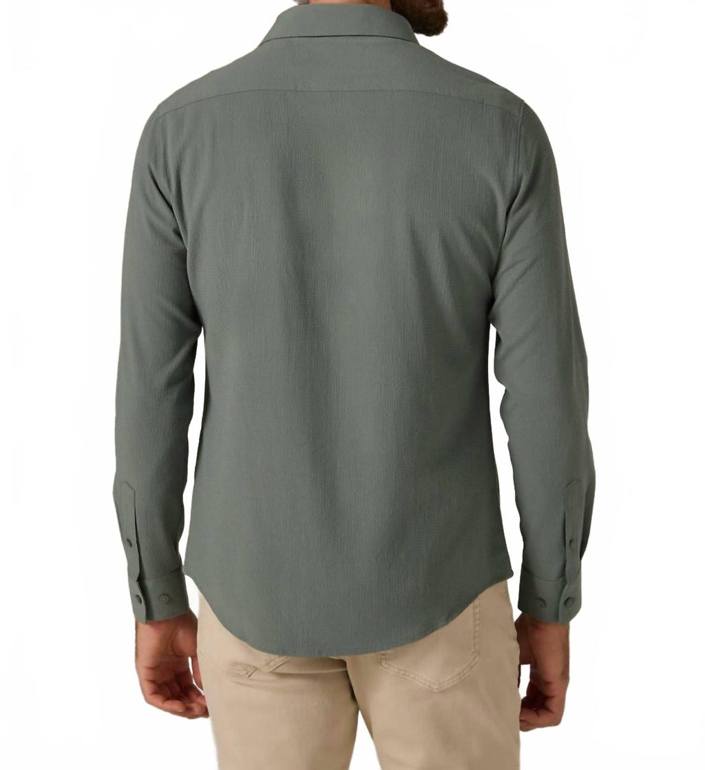 Drayton Long Sleeve Shirt Top In Basil