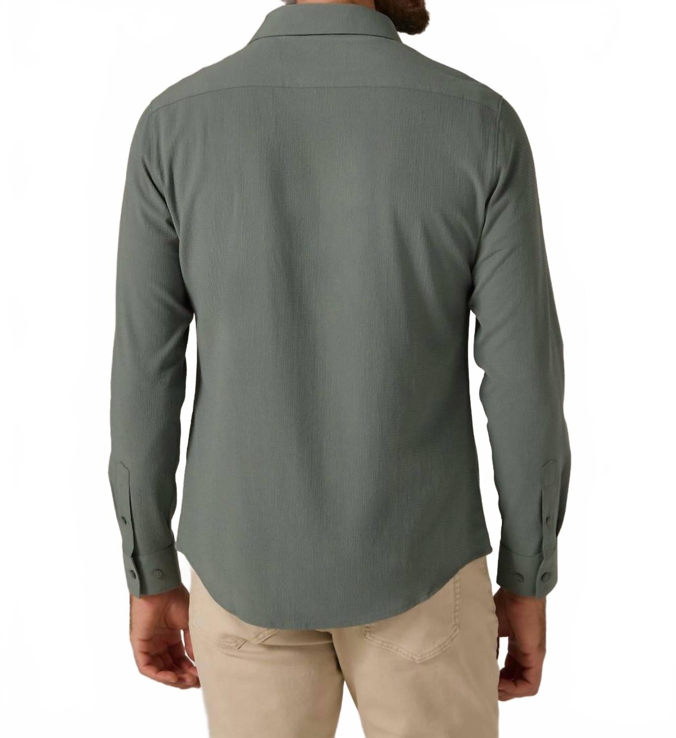 Drayton Long Sleeve Shirt Top In Basil