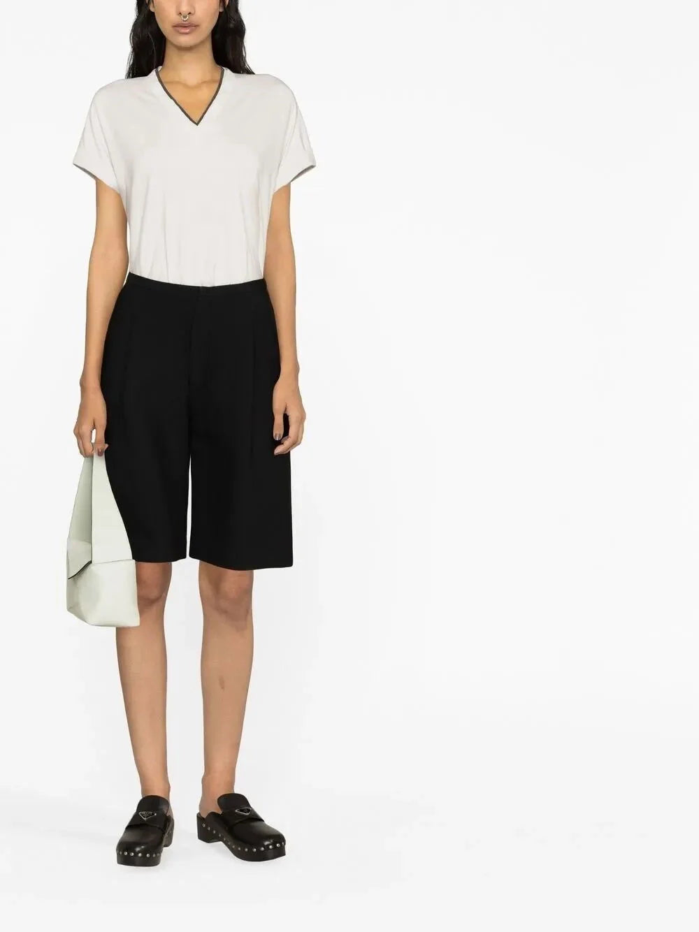 Brunello Cucinelli Women T-Shirt With `Precious` Neckline