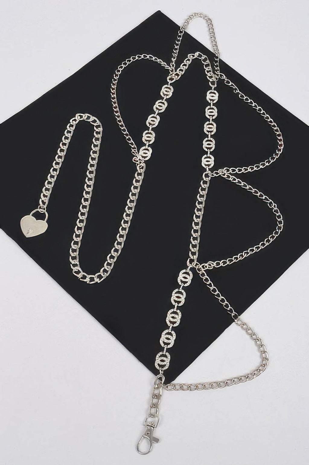 Stylish Chain Belt with Gemstone Accent