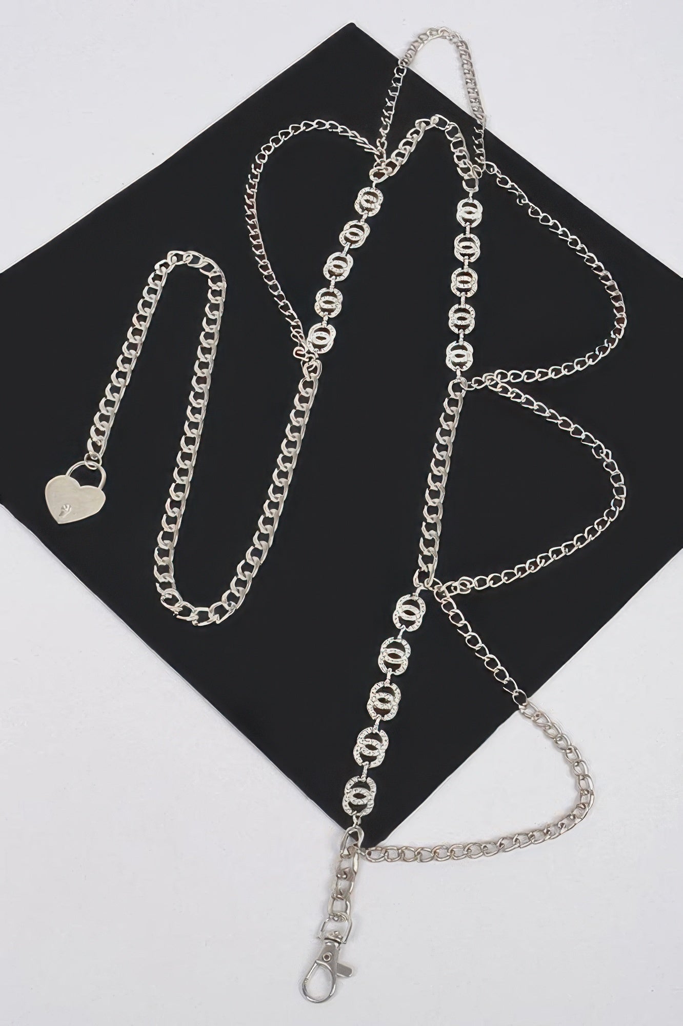 Stylish Chain Belt with Gemstone Accent