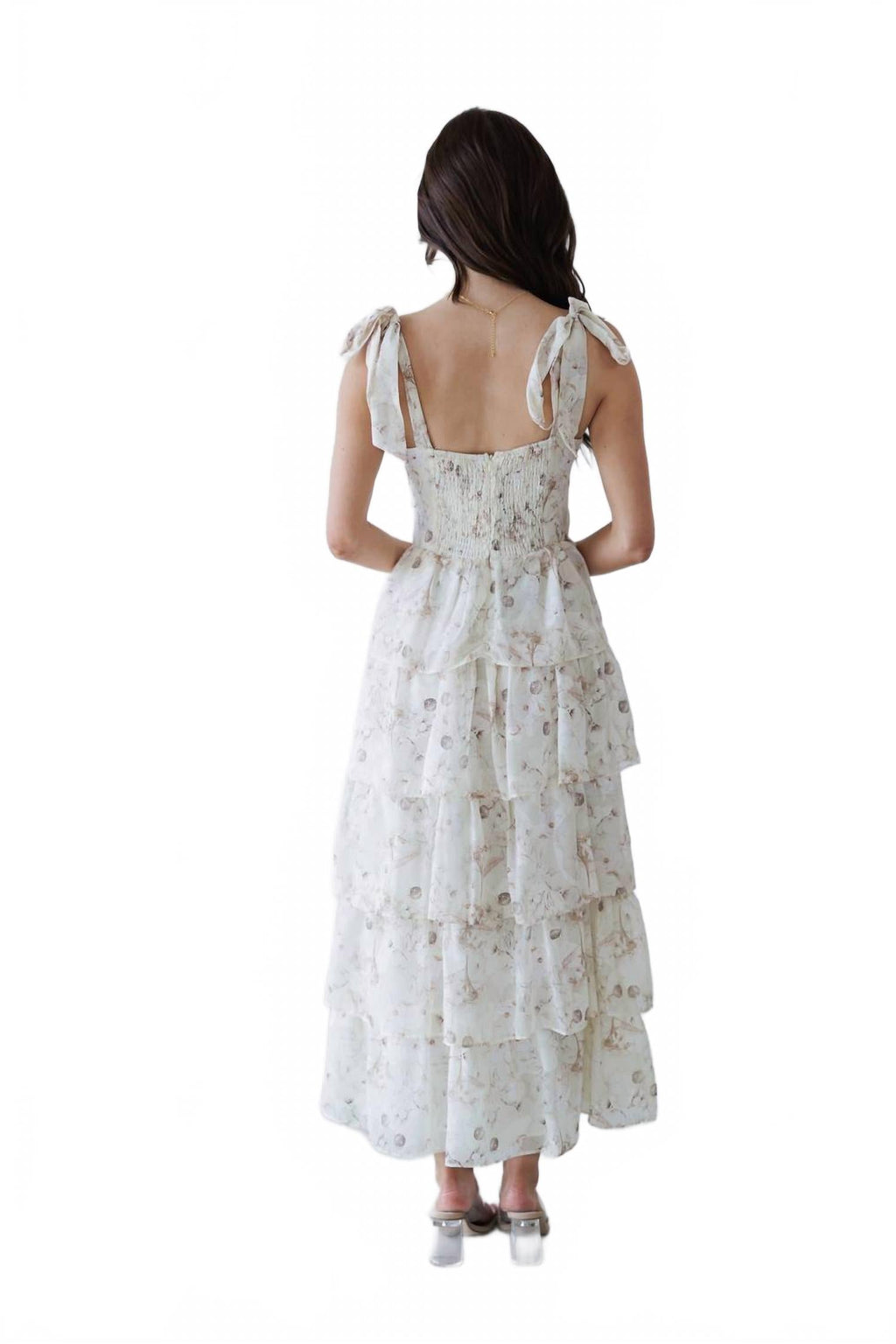 Grace Dress With Voluminous Skirt In White