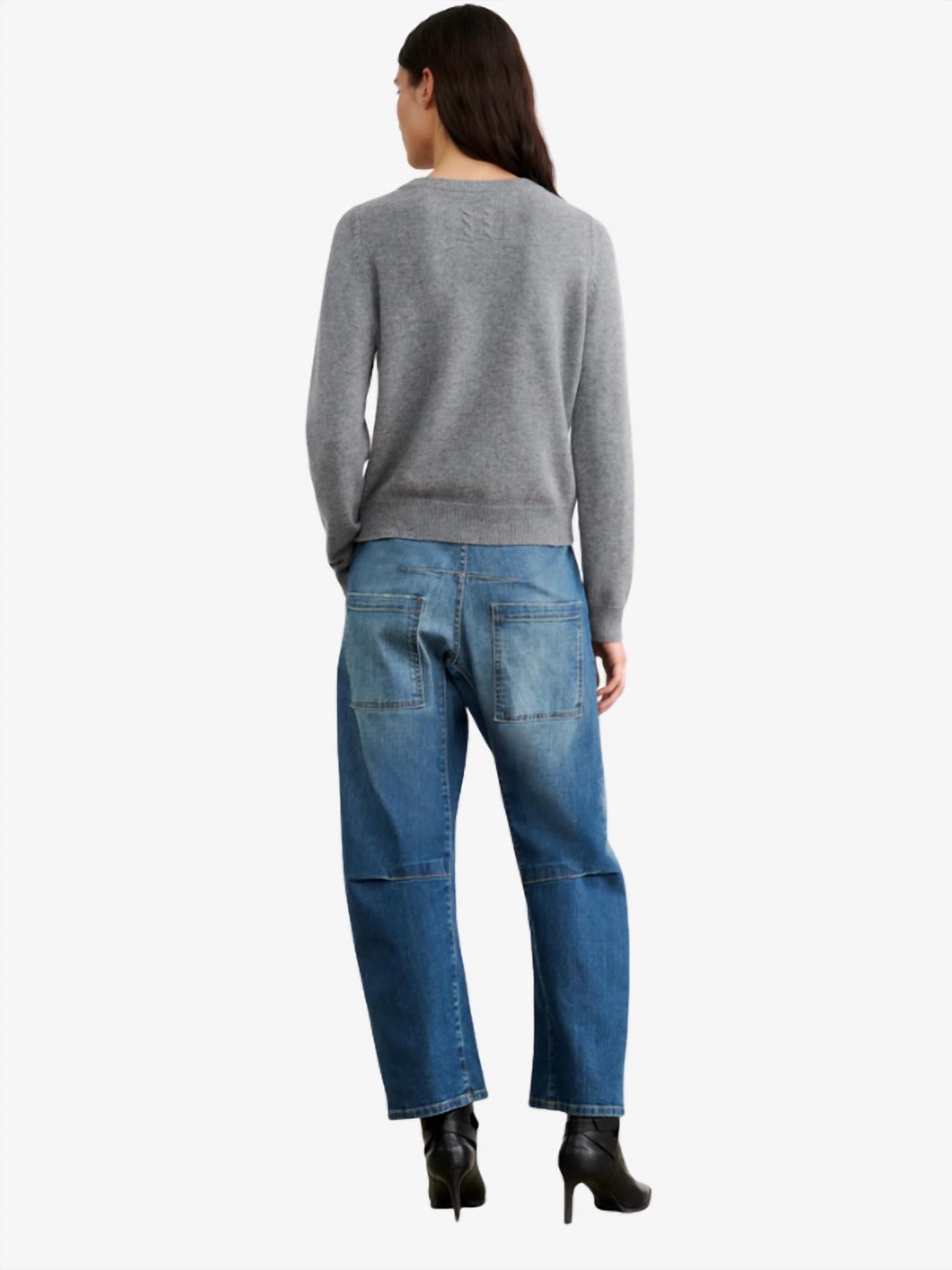 Nora Sweater In Medium Grey Melange