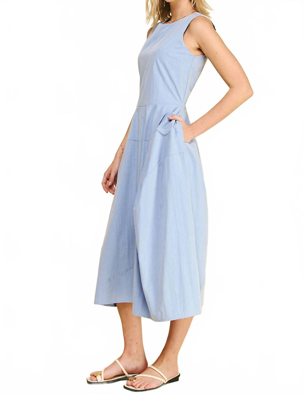 Mollie Midi Dress In Baby Blue