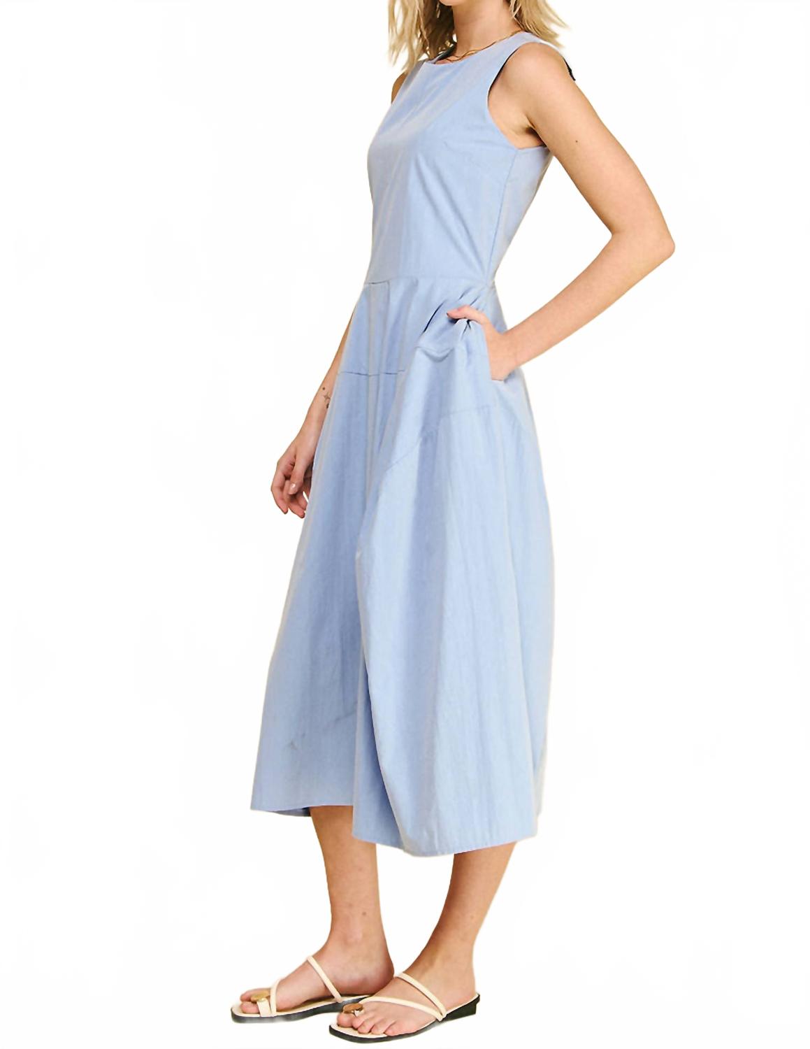 Mollie Midi Dress In Baby Blue