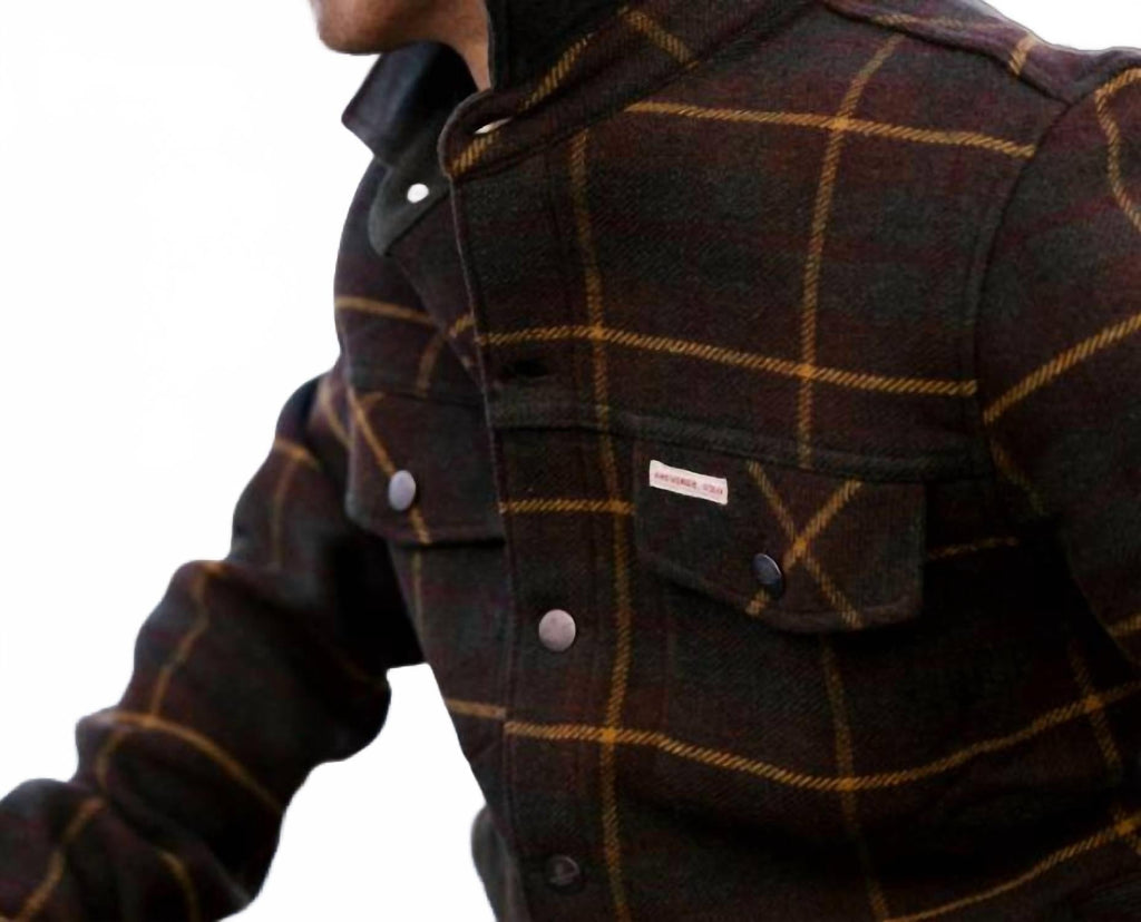 Unisex Wool Jacket In Hunter Brown Checks