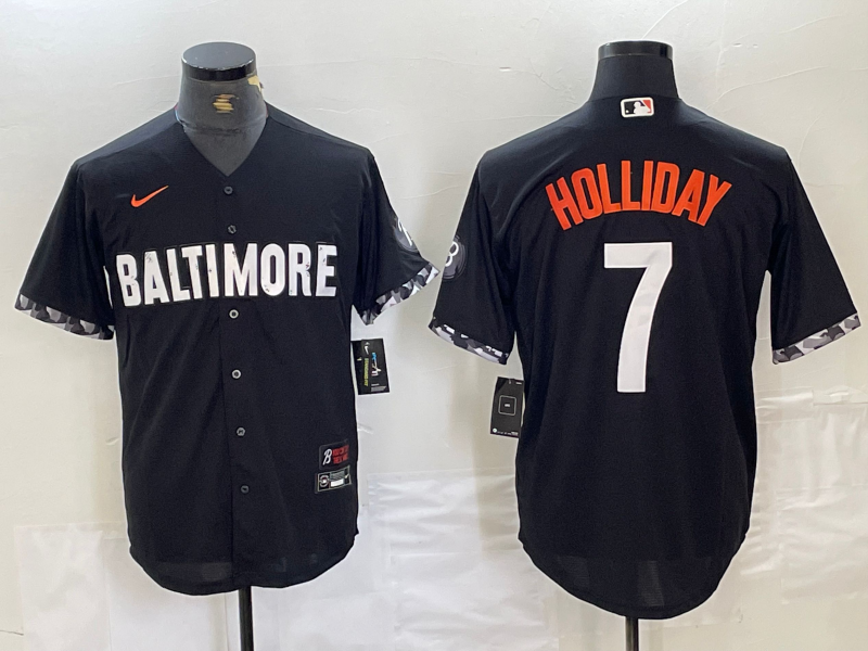Men's Baltimore Orioles Jackson Holliday #7 Black City Connect Replica Player Jersey1