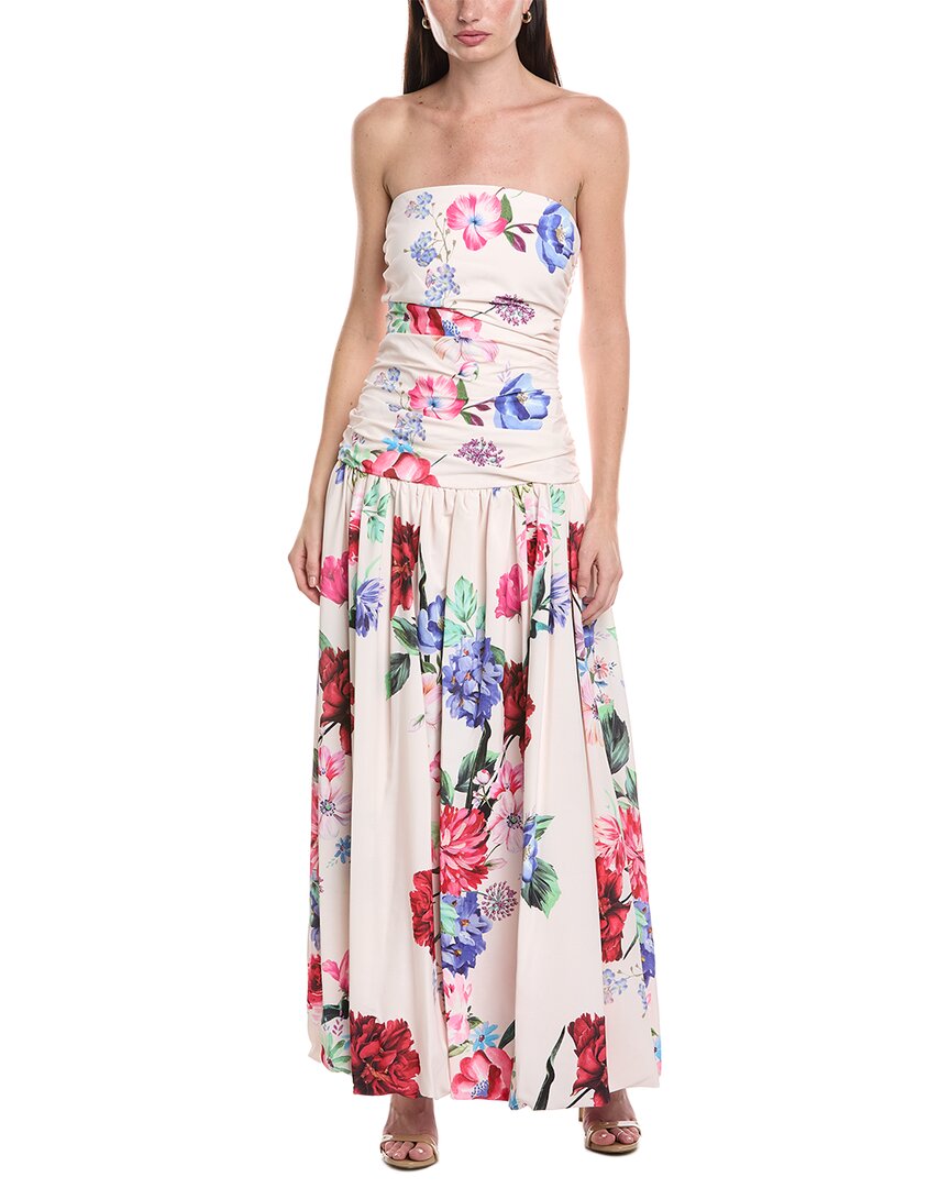 Maison Tara Printed Draped Midi Dress