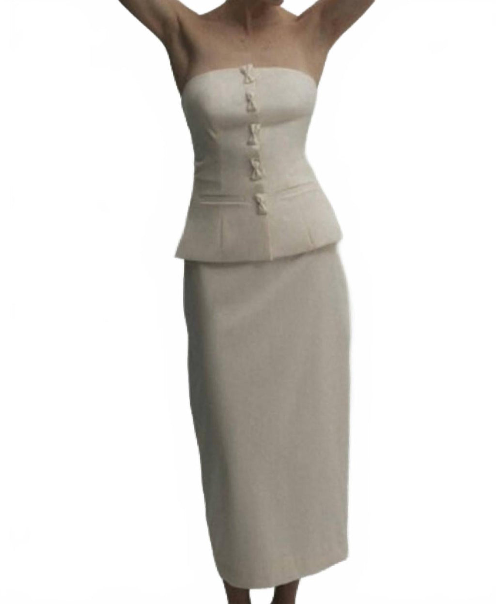 Olivia Strapless Top In Cream