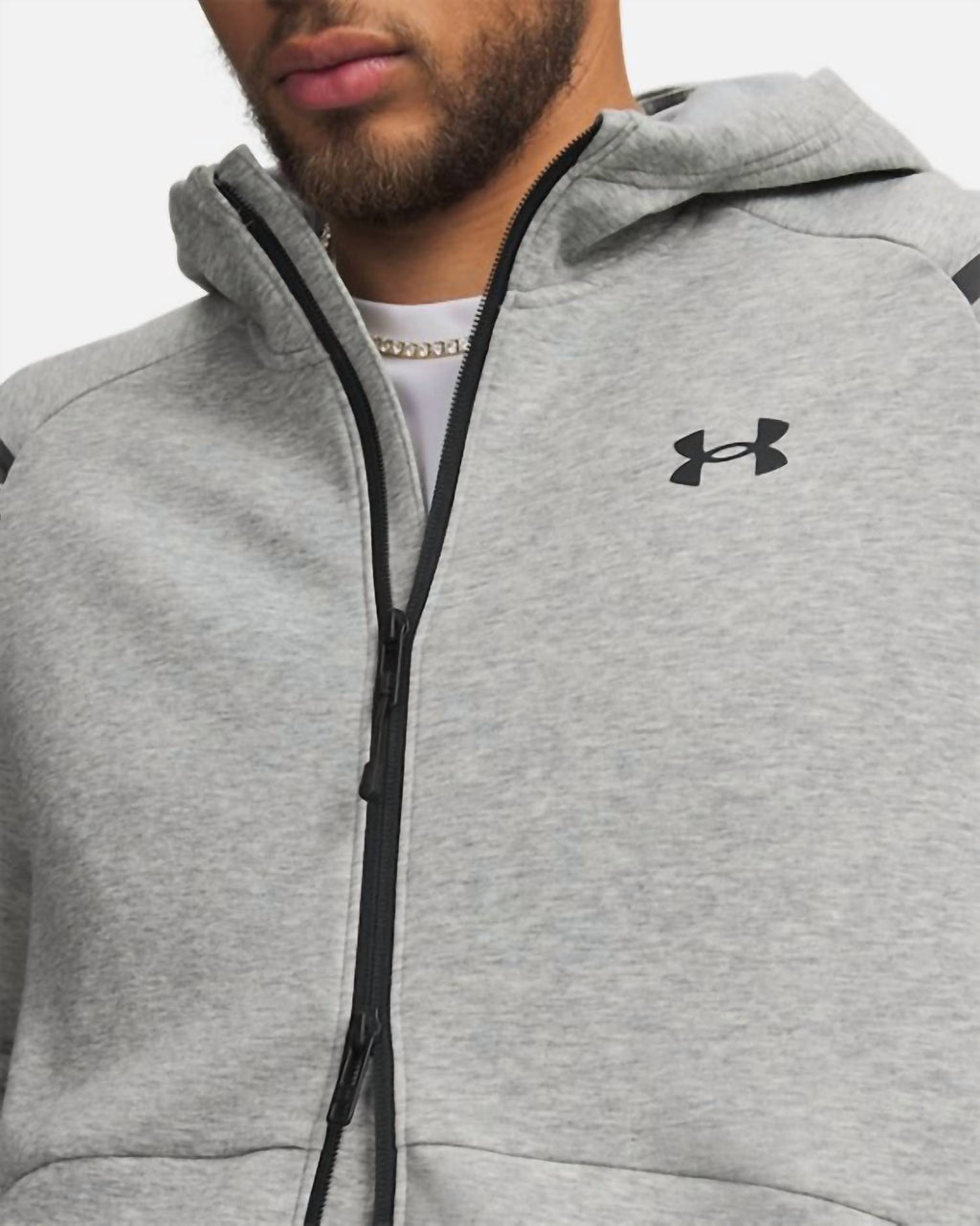 Unstoppable Fleece Full Zip Hoodie In Mod Gray