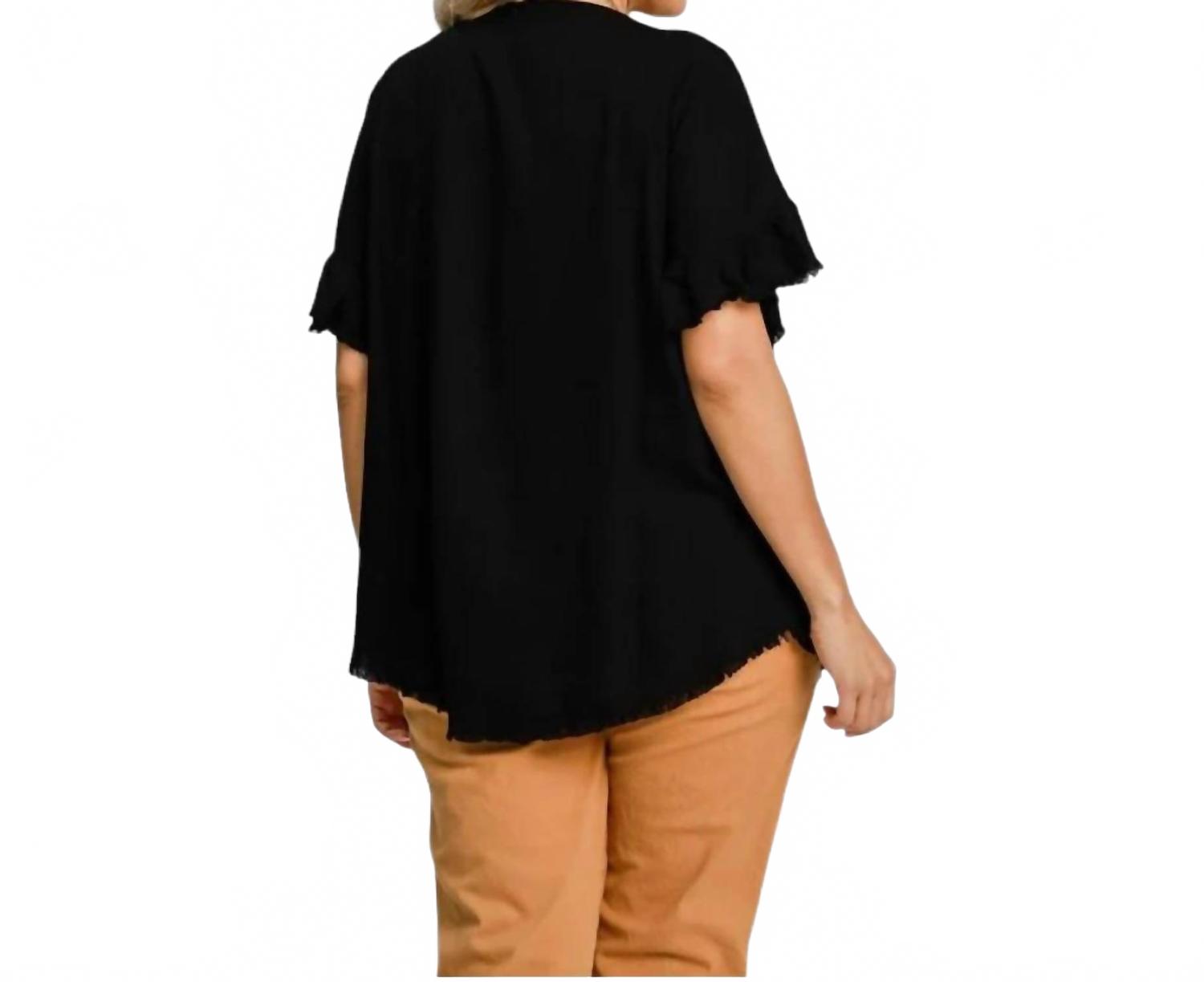 Nothing At All Short Sleeve Top - Plus Size In Black