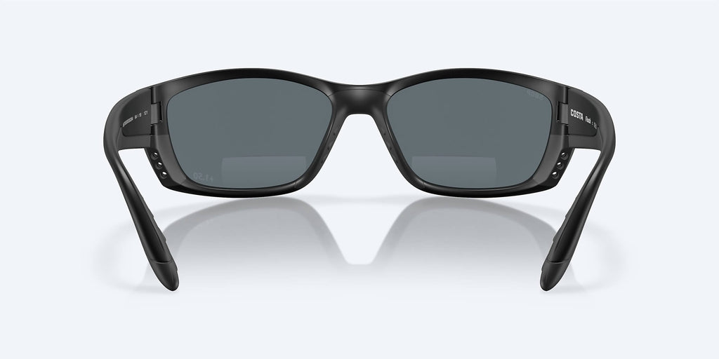 Men's Fisch Reader Rectangular Polarized Sunglasses In Matte Black/blue Mirror