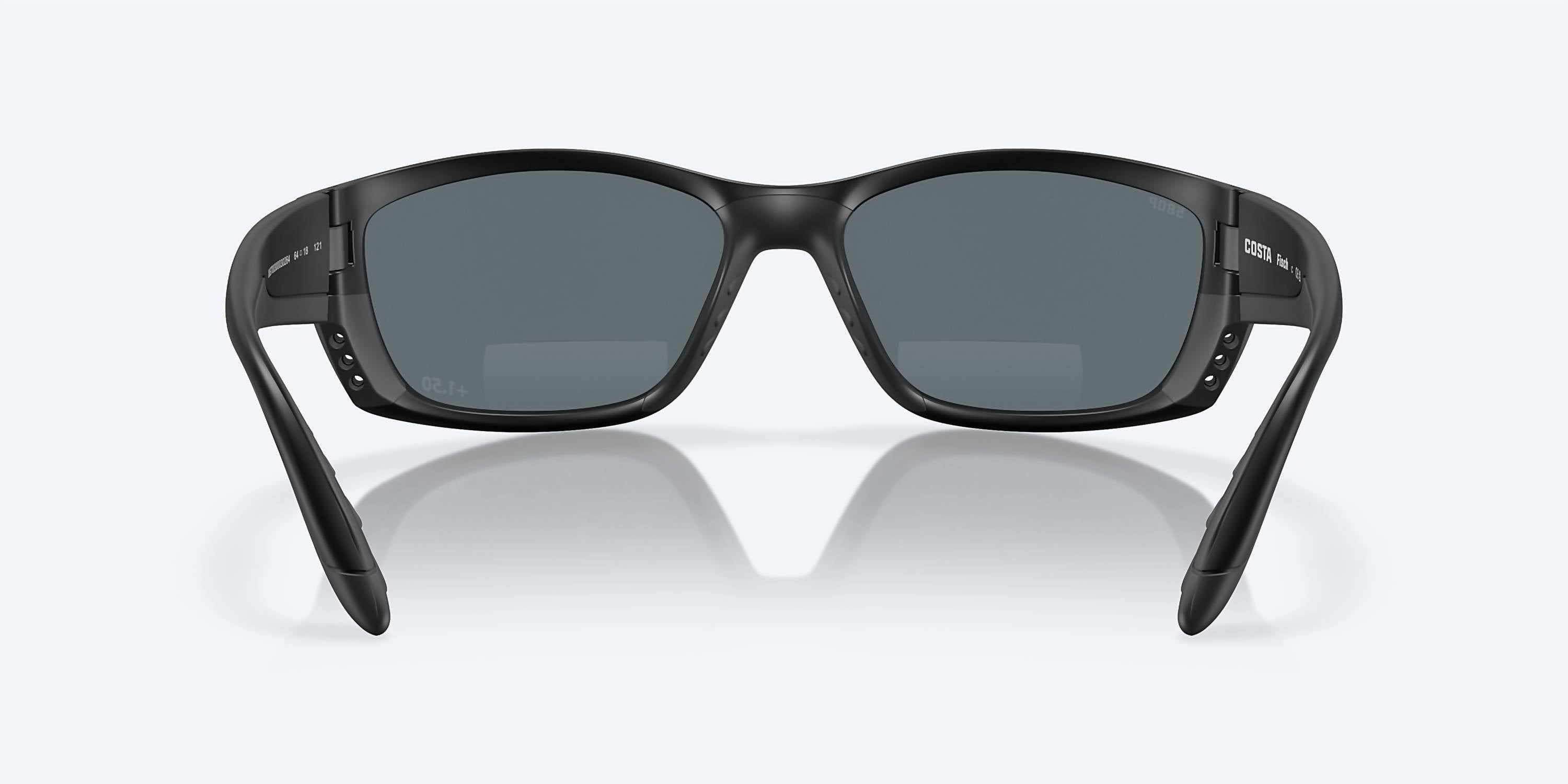 Men's Fisch Reader Rectangular Polarized Sunglasses In Matte Black/blue Mirror