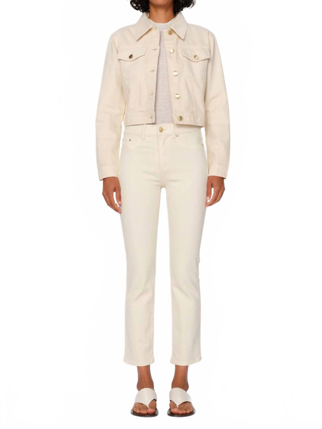 Mara Straight Mid Rise Instasculpt Anke Jeans In Ecru
