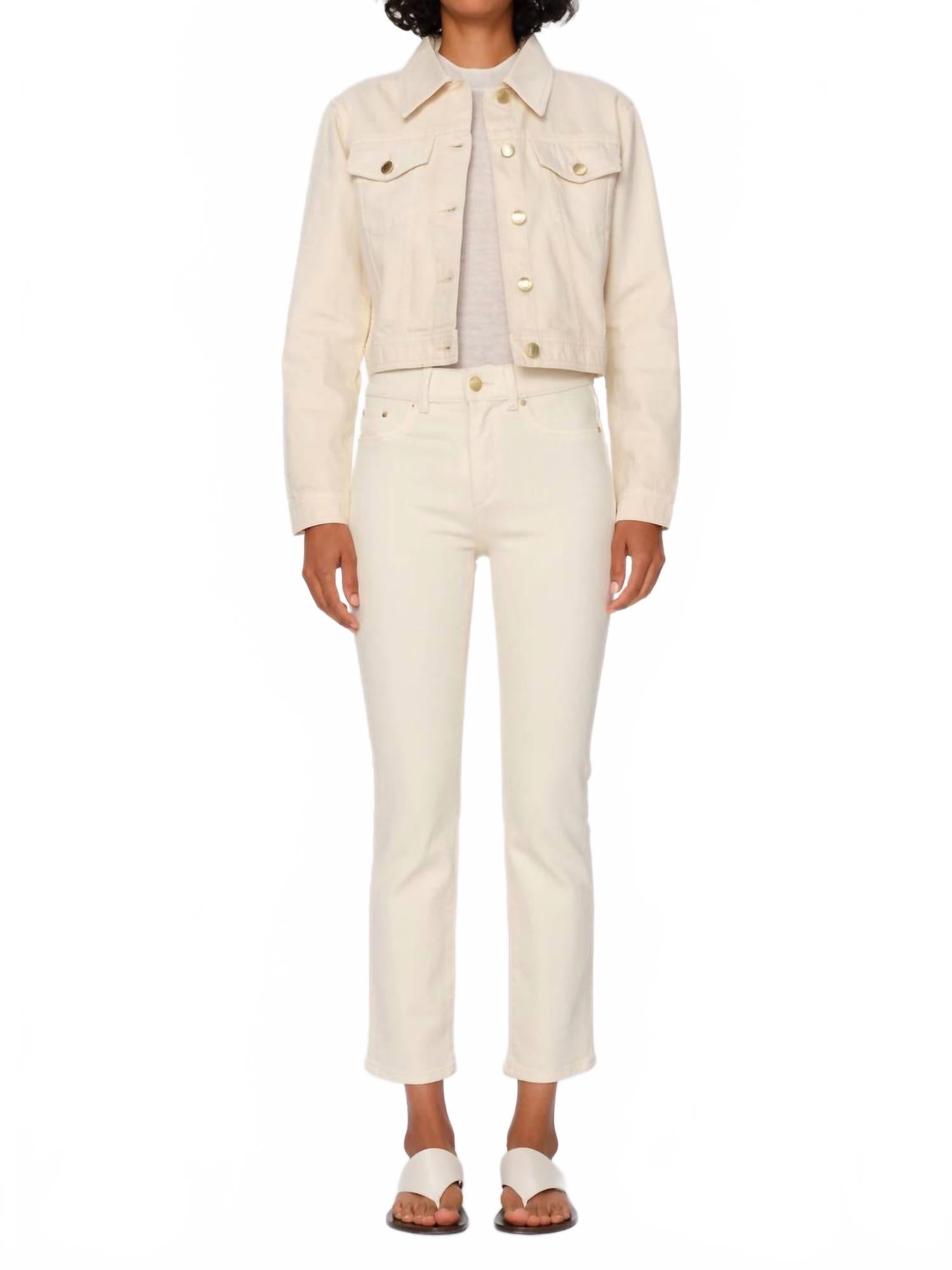 Mara Straight Mid Rise Instasculpt Anke Jeans In Ecru