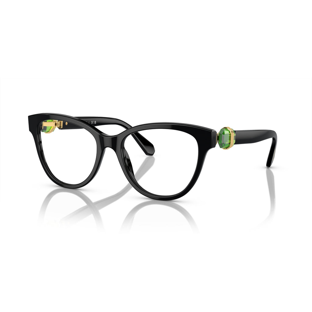 Cat-Eye Sunglasses With Green Crystal Accents